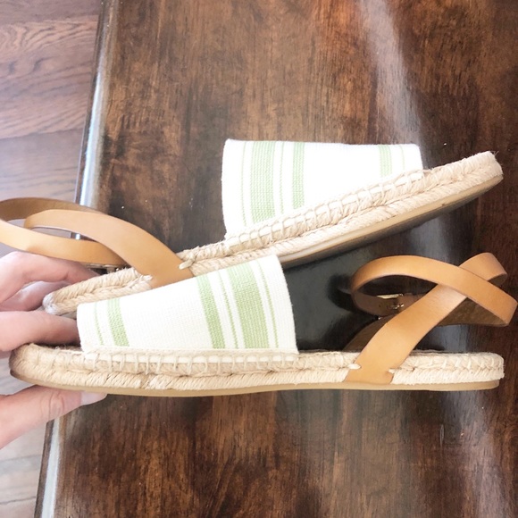 TORY BURCH striped canvas espadrille sandals 11 - Picture 7 of 8